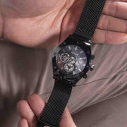  Shop Authentic Guess Continental Chronograph Black Dial Black Mesh Strap Watch For Men - GW0582G3 - Luxxuri