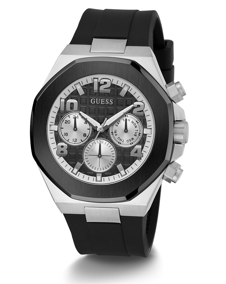  Shop Authentic Guess Empire Chronograph Black Dial Black Silicon Strap Watch For Men - GW0583G1 - Luxxuri