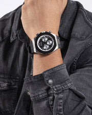  Shop Authentic Guess Empire Chronograph Black Dial Black Silicon Strap Watch For Men - GW0583G1 - Luxxuri