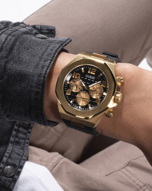  Shop Authentic Guess Empire Chronograph Quartz Black Dial Black Silicon Strap Watch For Men - GW0583G2 - Luxxuri