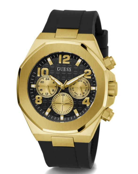  Shop Authentic Guess Empire Chronograph Quartz Black Dial Black Silicon Strap Watch For Men - GW0583G2 - Luxxuri