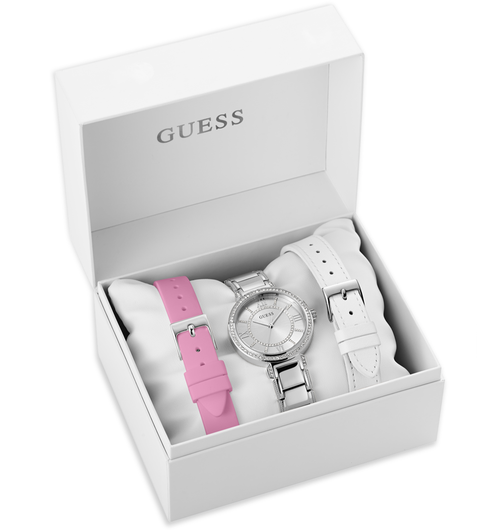  Shop Authentic Guess Montage Quartz Silver Dial Silver Steel Strap Watch For Women - GW0588L2 - Luxxuri