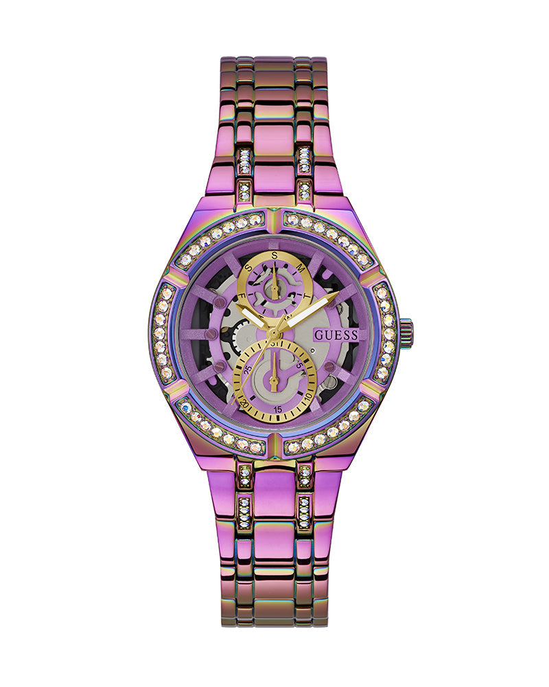  Shop Authentic Guess Allara Quartz Purple Dial Purple Steel Strap Watch For Women - GW0604L4 - Luxxuri