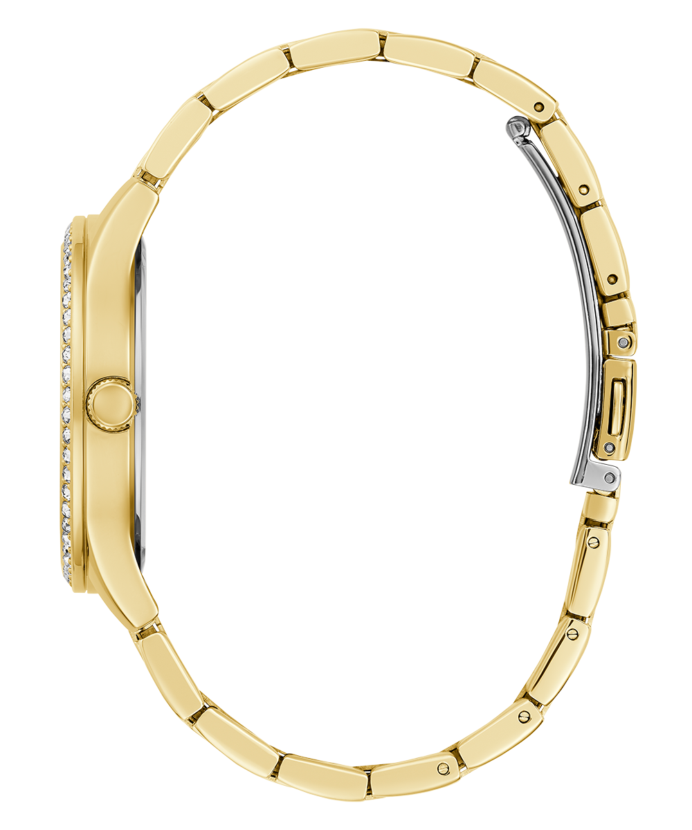  Shop Authentic Guess Cubed Analog Gold Dial Gold Steel Strap Watch For Women - GW0606L2 - Luxxuri