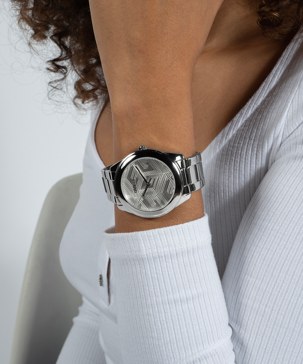  Shop Authentic Guess G-Twist Silver Dial Silver Steel Strap Watch for Women - W1082L1 - Luxxuri