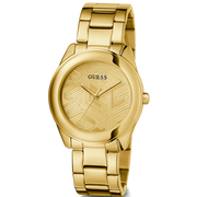  Shop Authentic Guess Cubed Analog Gold Dial Gold Steel Strap Watch For Women - GW0606L2 - Luxxuri
