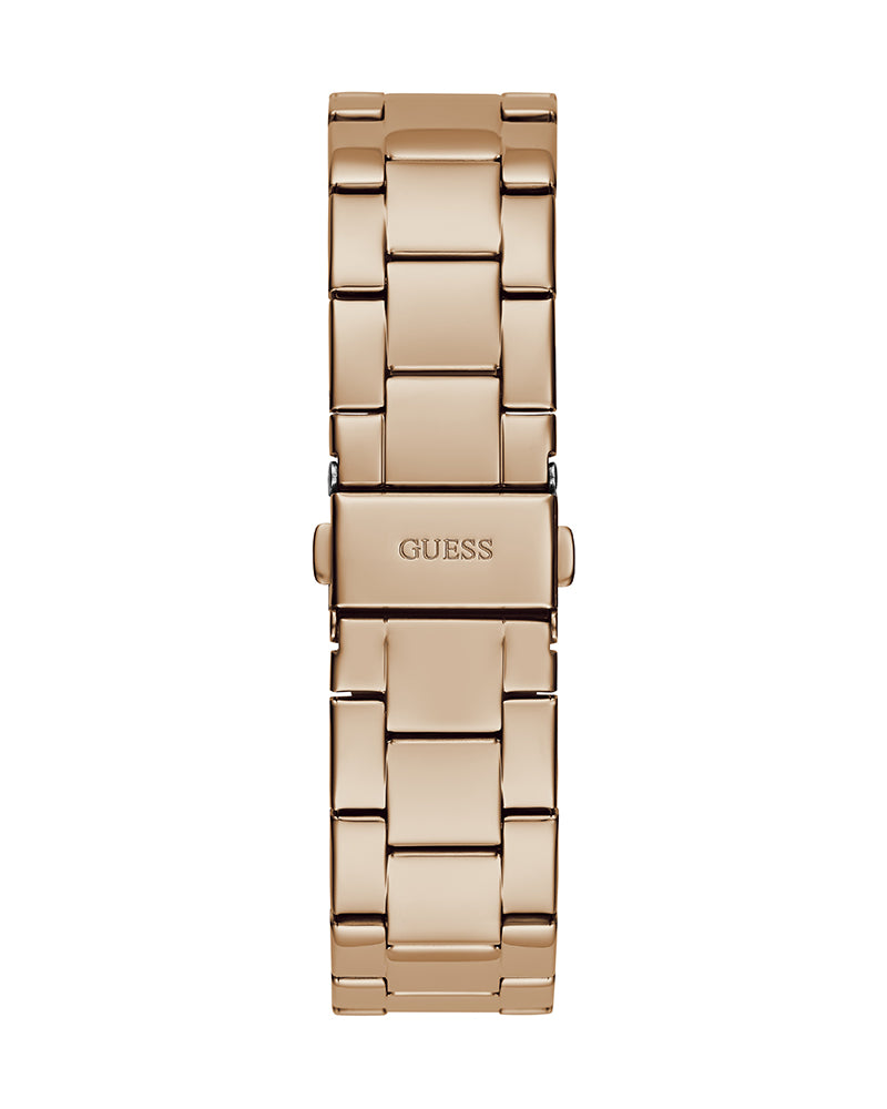  Shop Authentic Guess Cubed Analog Black Dial Rose Gold Steel Strap Watch For Women - GW0607L3 - Luxxuri