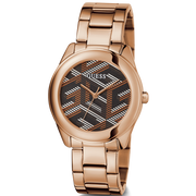  Shop Authentic Guess Cubed Analog Black Dial Rose Gold Steel Strap Watch For Women - GW0607L3 - Luxxuri