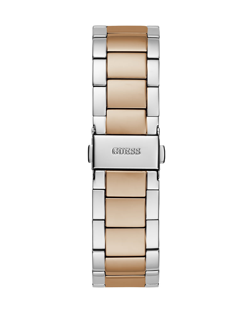  Shop Authentic Guess Sunray Multifunction Crystals Silver Dial Two Tone Steel Strap Watch For Women - GW0616L3 - Luxxuri