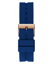  Shop Authentic Guess Cubed Analog Rose Gold Dial Blue Leather Strap Watch For Women - GW0665L2 - Luxxuri