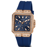  Shop Authentic Guess Libra Crystals Blue Dial Blue Silicone Strap Watch For Women - GW0618L2 - Luxxuri
