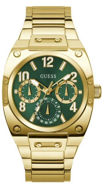  Shop Authentic Guess Trend Analog Green Dial Gold Steel Strap Watch For Men - GW0624G2 - Luxxuri