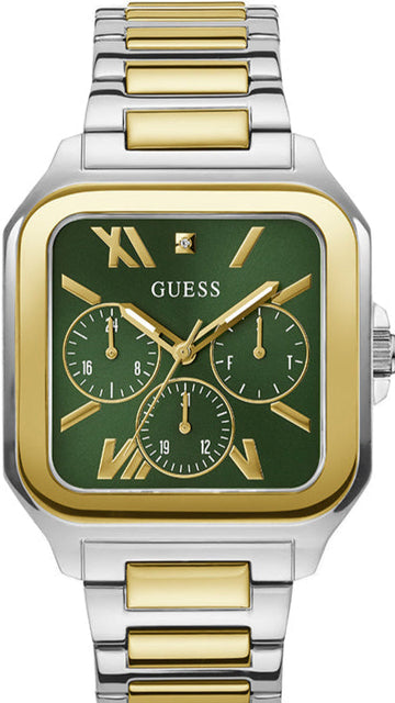  Shop Authentic Guess Dress Chronograph Multifunction Green Dial Two Tone Steel Strap Watch For Men - GW0631G1 - Luxxuri