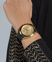  Shop Authentic Guess Cubed Analog Gold Dial Black Silicone Strap Watch For Women - GW0665L1 - Luxxuri