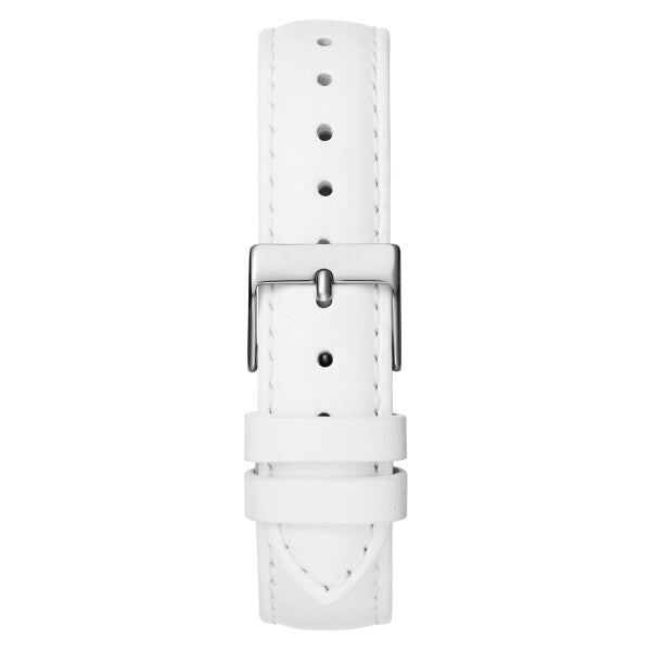  Shop Authentic Guess Rumour Silver Dial White Leather Strap Watch For Women - GW0689L1 - Luxxuri