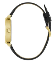  Shop Authentic Guess Rumour Quartz Gold Dial Black Leather Strap Watch For Women - GW0689L2 - Luxxuri