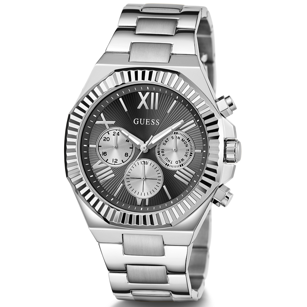  Shop Authentic Guess Equity Analog Black Dial Silver Steel Strap Watch For Men - GW0703G1 - Luxxuri