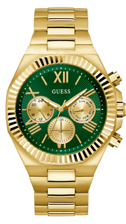  Shop Authentic Guess Equity Analog Green Dial Gold Steel Strap Watch For Men - GW0703G2 - Luxxuri