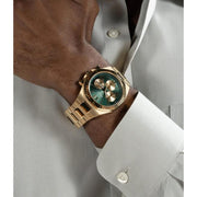  Shop Authentic Guess Equity Analog Green Dial Gold Steel Strap Watch For Men - GW0703G2 - Luxxuri