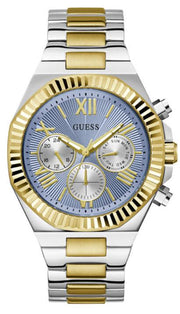  Shop Authentic Guess Equity Analog Blue Dial Two Tone Steel Strap Watch For Men - GW0703G3 - Luxxuri