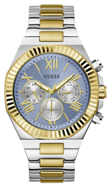  Shop Authentic Guess Equity Analog Blue Dial Two Tone Steel Strap Watch For Men - GW0703G3 - Luxxuri