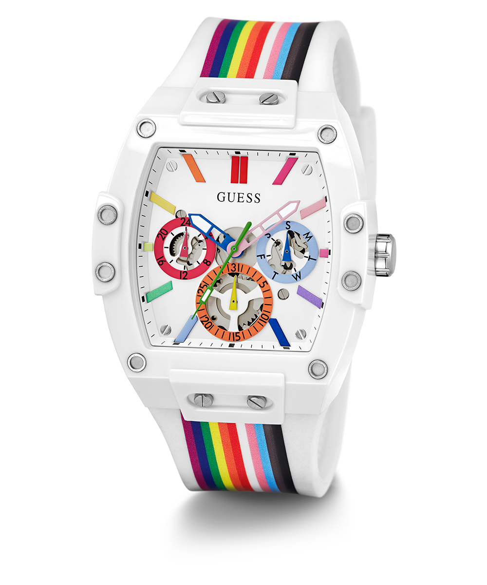  Shop Authentic Guess Phoenix Analog White Dial White Silicone Strap Watch for Men - GW0720G1 - Luxxuri