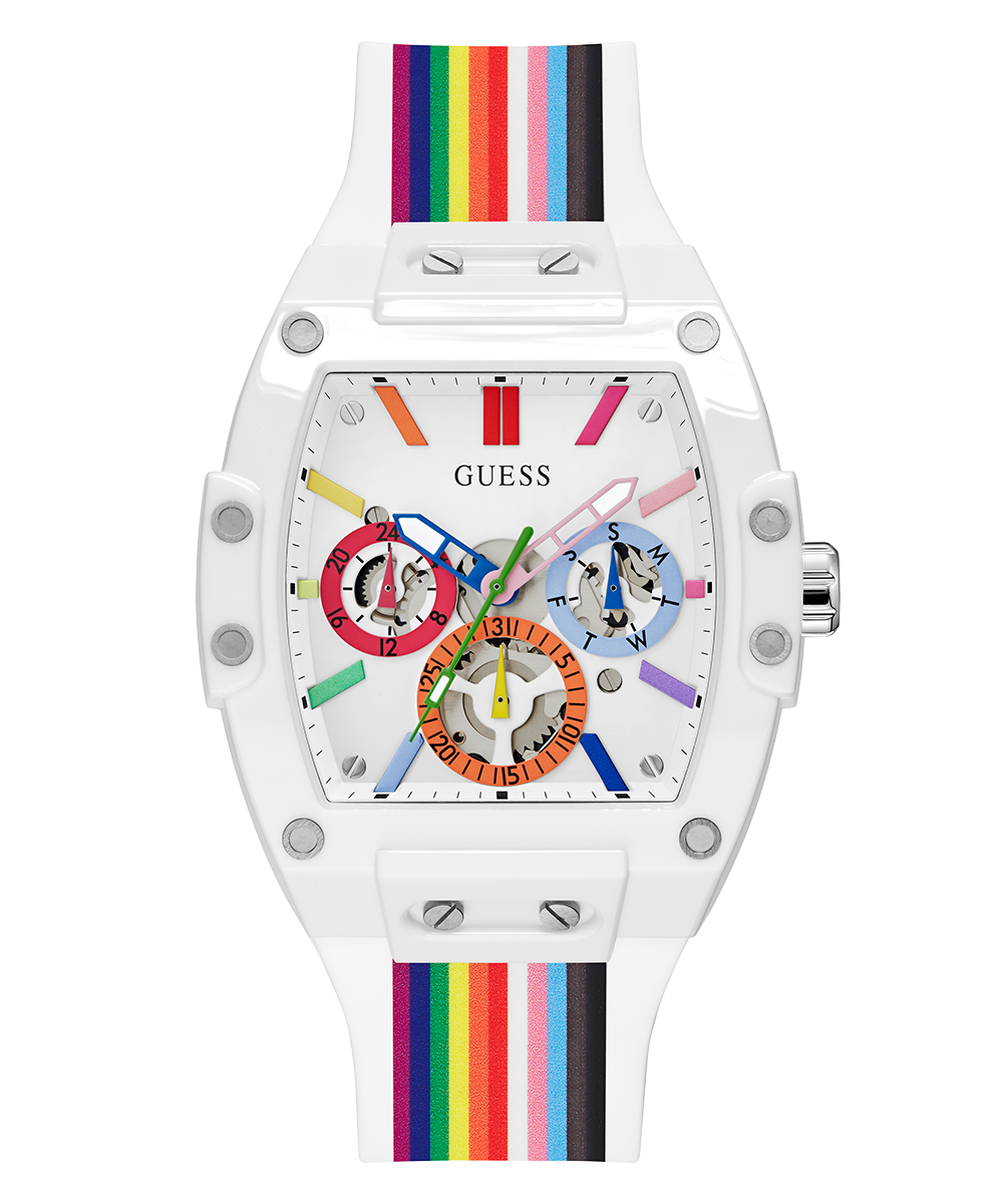  Shop Authentic Guess Phoenix Analog White Dial White Silicone Strap Watch for Men - GW0720G1 - Luxxuri