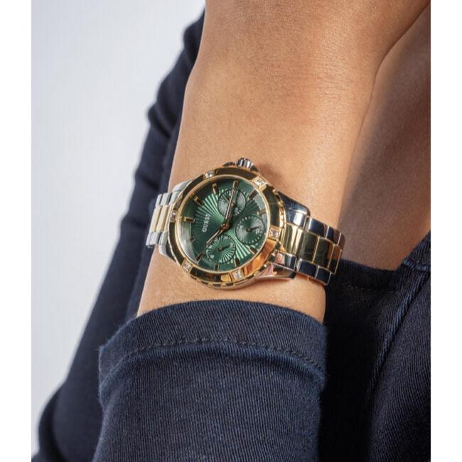  Shop Authentic Guess Mist Analog Green Dial Two Tone Steel Strap Watch For Women - GW0723L1 - Luxxuri