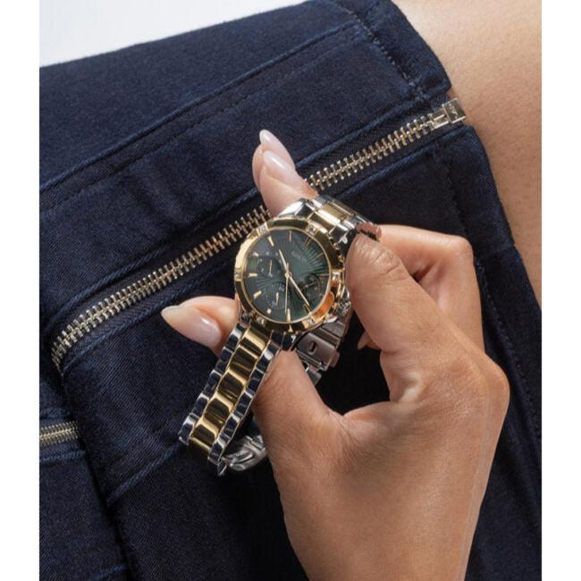  Shop Authentic Guess Mist Analog Green Dial Two Tone Steel Strap Watch For Women - GW0723L1 - Luxxuri