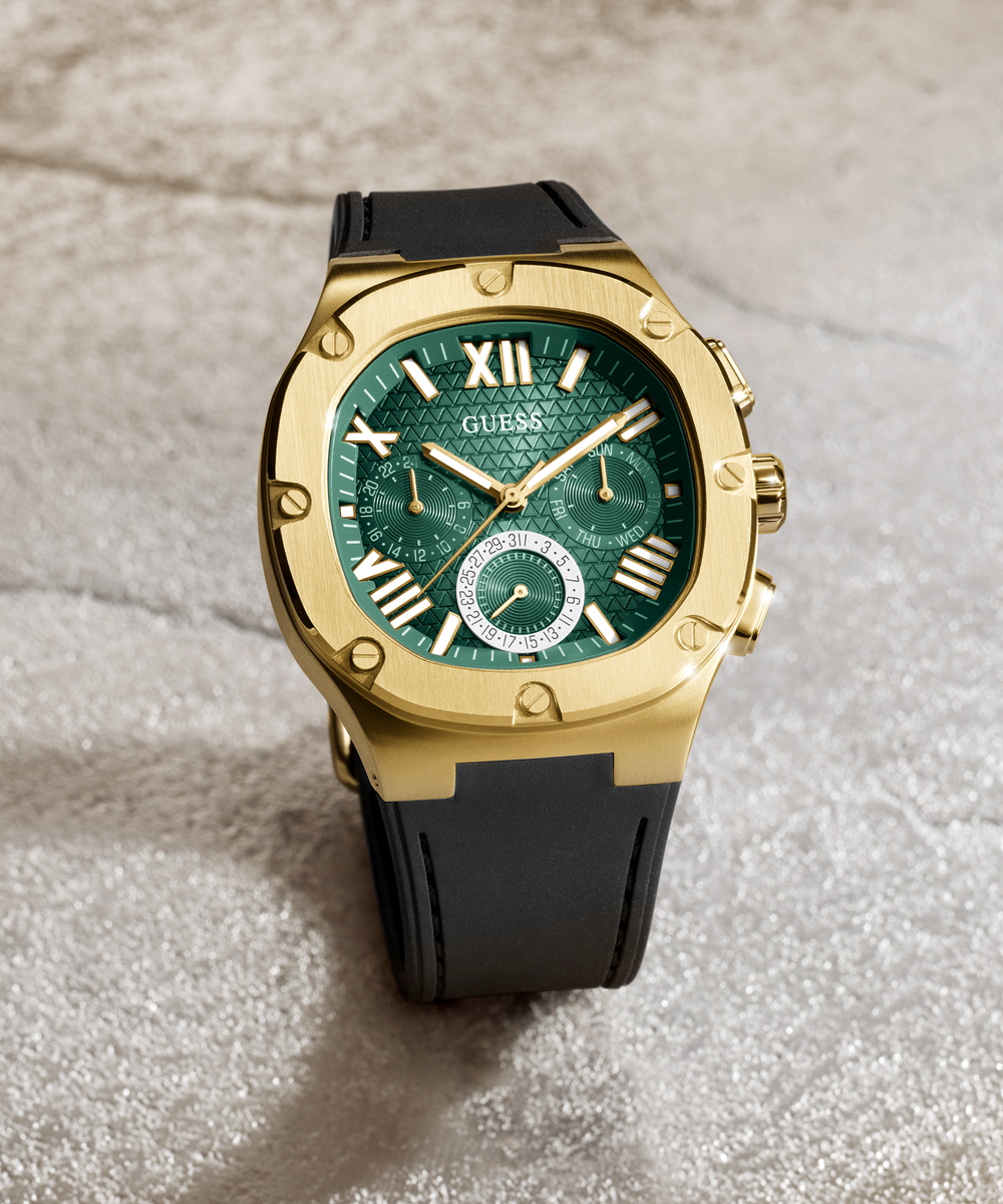  Shop Authentic Guess Headliner Multifunction Green Dial Black Silicone Strap Watch For Men - GW0571G3 - Luxxuri