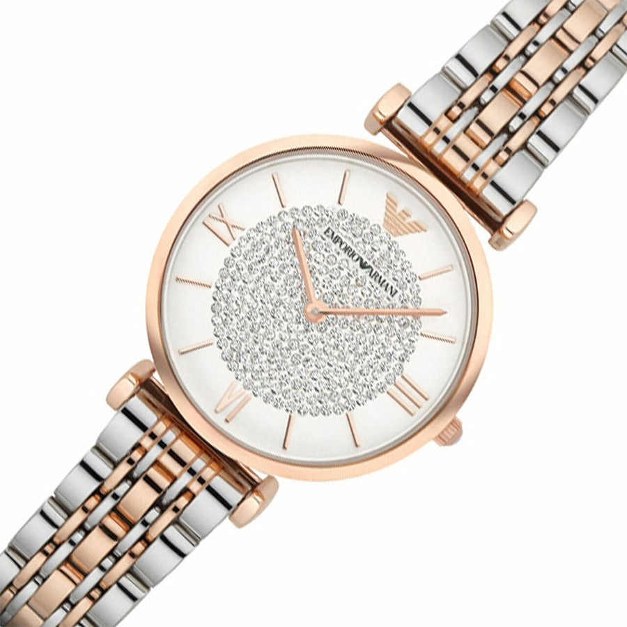  Shop Authentic Emporio Armani Gianni T Bar Quartz White Dial Two Tone Steel Strap Watch For Women - AR80035 - Luxxuri