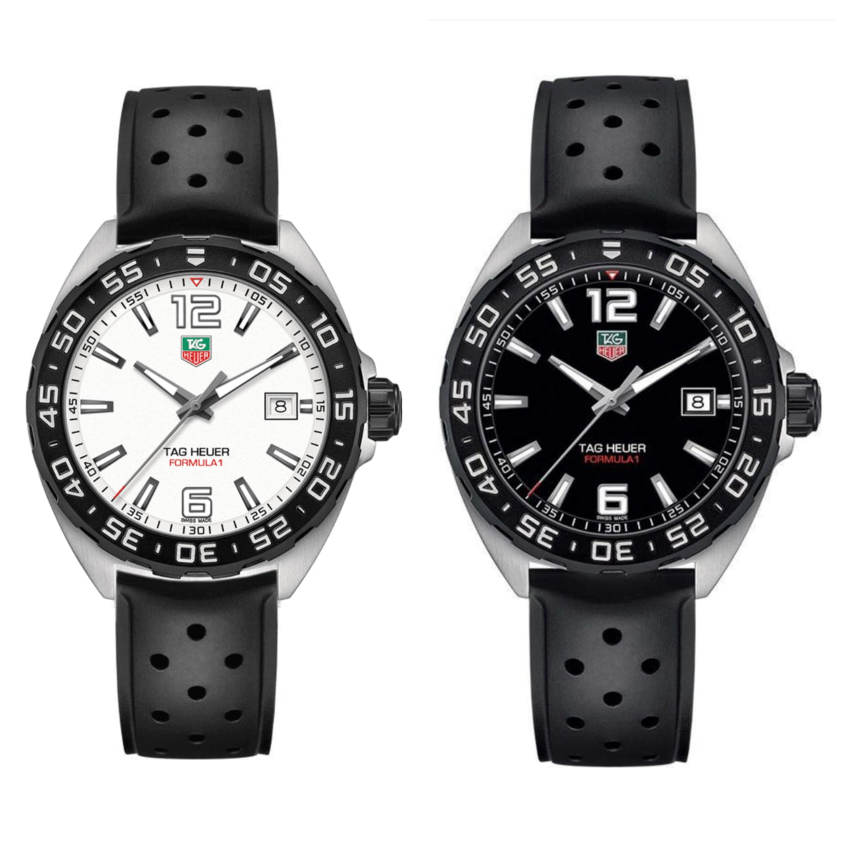  Shop Authentic Tag Heuer Formula 1 Quartz White Dial Black Rubber Strap Watch for Men -  WAZ1111.FT8023 - Luxxuri