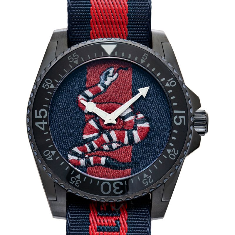  Shop Authentic Gucci Dive Blue & Red Dial Blue & Red Nylon Strap Watch For Men - YA136214 - Luxxuri