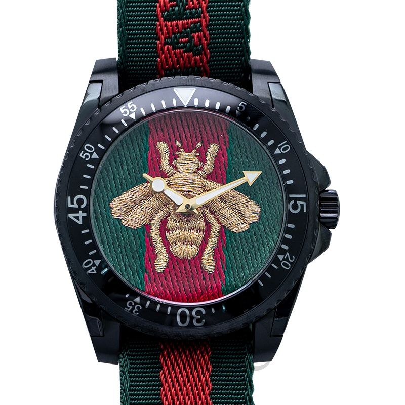  Shop Authentic Gucci Dive Green & Red Dial Green & Red Nylon Strap Watch For Men - YA136216 - Luxxuri