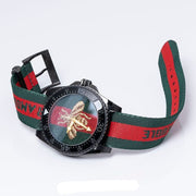 Shop Authentic Gucci Dive Green & Red Dial Green & Red Nylon Strap Watch For Men - YA136216 - Luxxuri