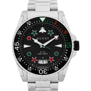  Shop Authentic Gucci Dive Quartz Black Dial Silver Steel Strap Watch For Men - YA136221 - Luxxuri