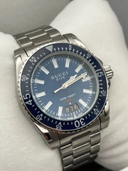  Shop Authentic Gucci Dive Quartz Blue Dial Silver Steel Strap Watch For Men - YA136311 - Luxxuri