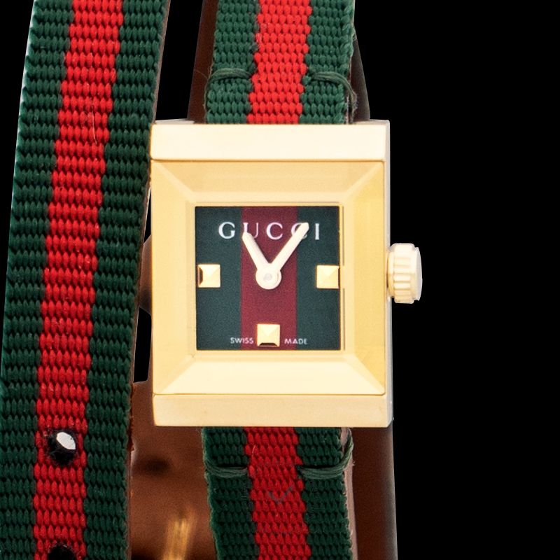  Shop Authentic Gucci G-Frame Multicolored Red and Green Dial Watch For Women - YA128527 - Luxxuri