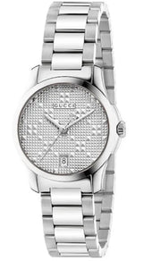  Shop Authentic Gucci G Timeless Quartz Silver Dial Silver Steel Strap Watch For Women - YA126551 - Luxxuri