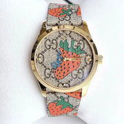  Shop Authentic Gucci G Timeless Brown Dial Brown Leather Strap Watch For Women - YA1264133 - Luxxuri