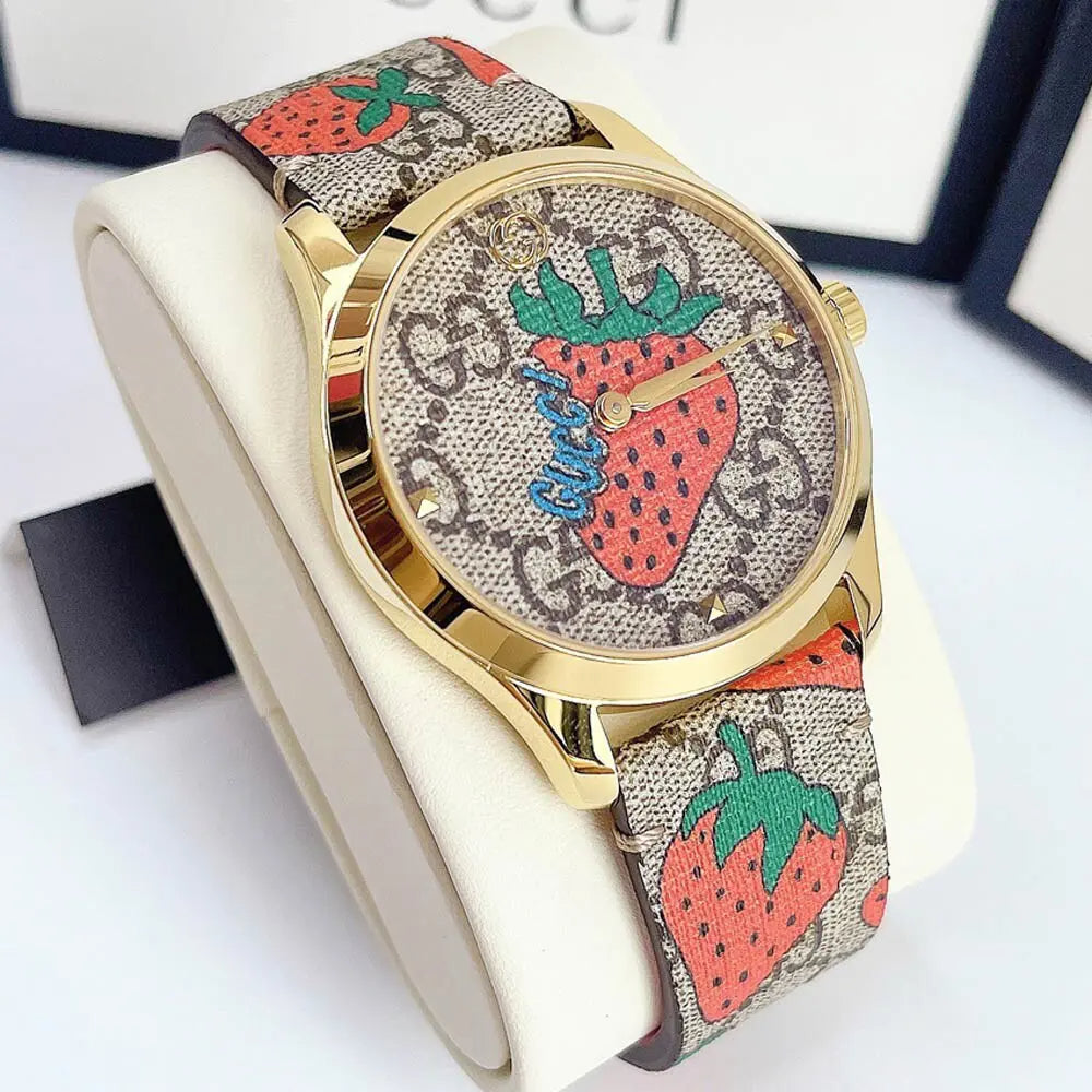  Shop Authentic Gucci G Timeless Brown Dial Brown Leather Strap Watch For Women - YA1264133 - Luxxuri