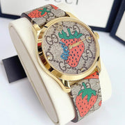  Shop Authentic Gucci G Timeless Brown Dial Brown Leather Strap Watch For Women - YA1264133 - Luxxuri