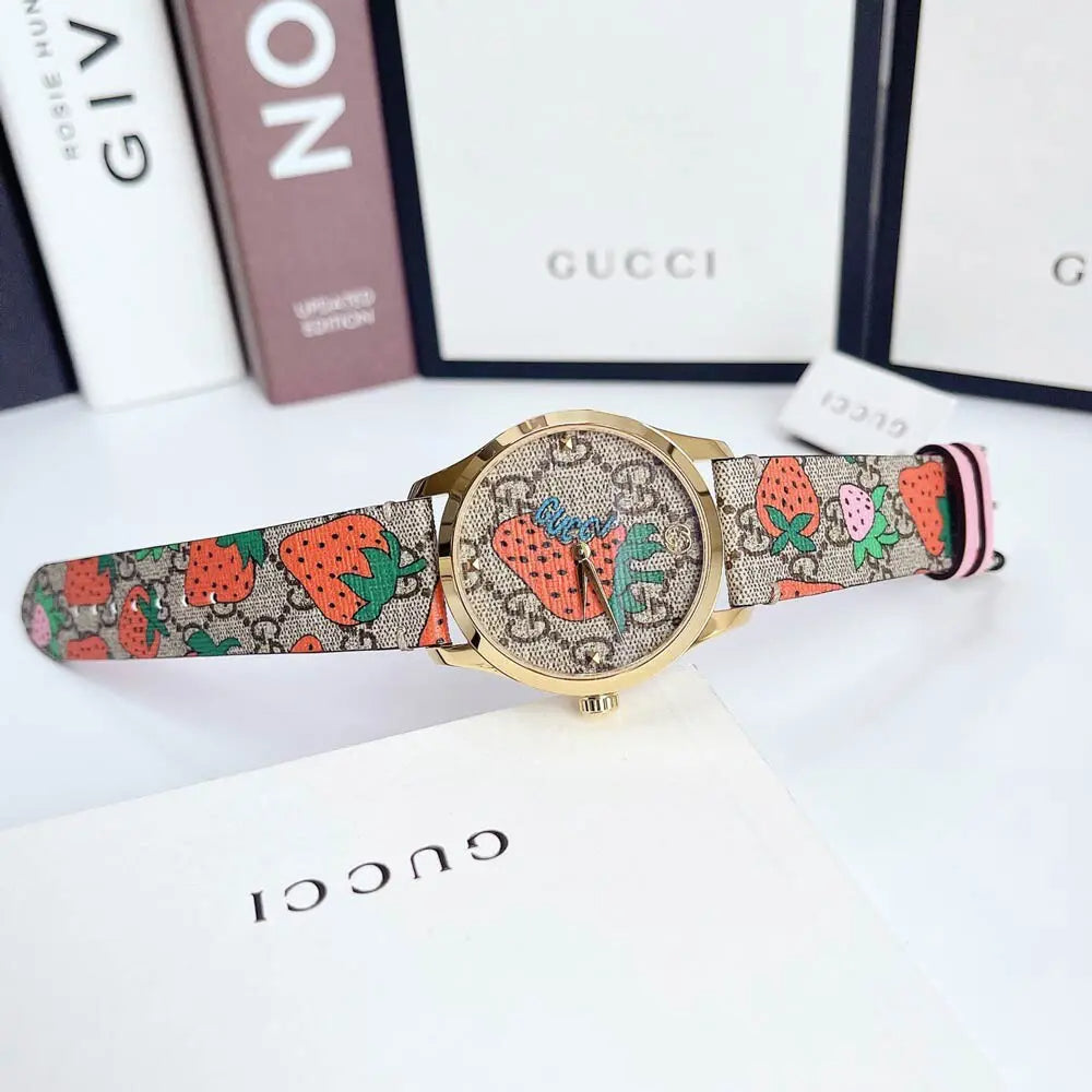  Shop Authentic Gucci G Timeless Brown Dial Brown Leather Strap Watch For Women - YA1264133 - Luxxuri