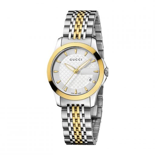  Shop Authentic Gucci G Timeless Silver Dial Two Tone Steel Strap Watch For Women - YA126511 - Luxxuri
