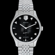  Shop Authentic Gucci G Timeless Automatic Black Dial Silver Steel Strap Watch For Men - YA126353 - Luxxuri