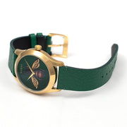  Shop Authentic Gucci G Timeless Bee Green Dial Green Leather Strap Watch For Women - YA1264065 - Luxxuri
