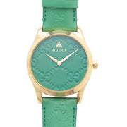  Shop Authentic Gucci G Timeless Quartz Green Dial Green Leather Strap Watch For Women - YA1264099 - Luxxuri
