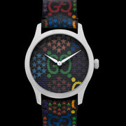  Shop Authentic Gucci G Timeless Quartz Black Dial Black Leather Strap Watch For Women - YA1264146 - Luxxuri