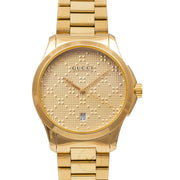  Shop Authentic Gucci G Timeless Gold Dial Gold Steel Strap Unisex Watch - YA126461 - Luxxuri
