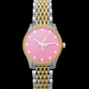  Shop Authentic Gucci G Timeless Quartz Pink Dial Two Tone Steel Strap Watch For Women - YA1265030 - Luxxuri